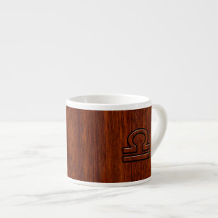 Libra Zodiac Sign on Mahogany Style Decor Espresso Cup