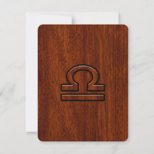 Libra Zodiac Sign on Mahogany Style Print