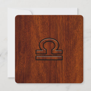 Libra Zodiac Sign on Mahogany Style Print