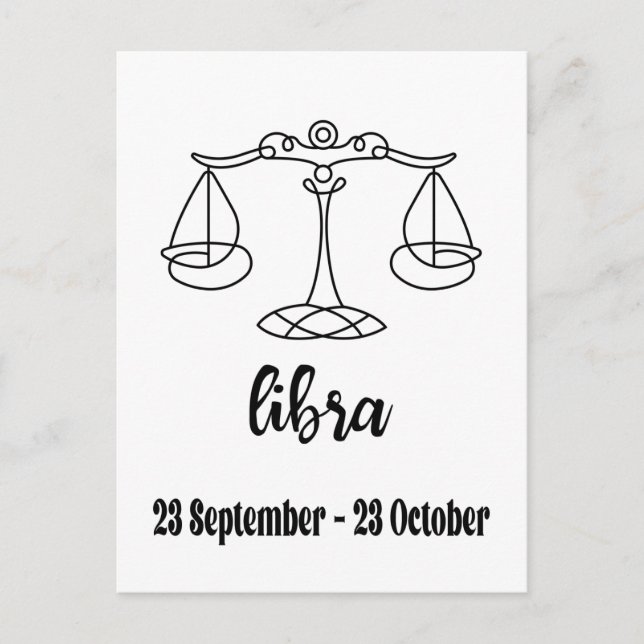 Libra, Zodiac Sign Postcard (Front)