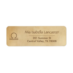Libra Zodiac Sign - Return Address Labels
