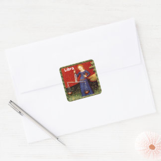 Libra Zodiac Sign Scales Birthday Party Square Sticker