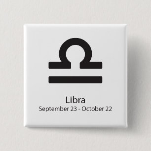 Libra zodiac sign September 23 - October 22 15 Cm Square Badge