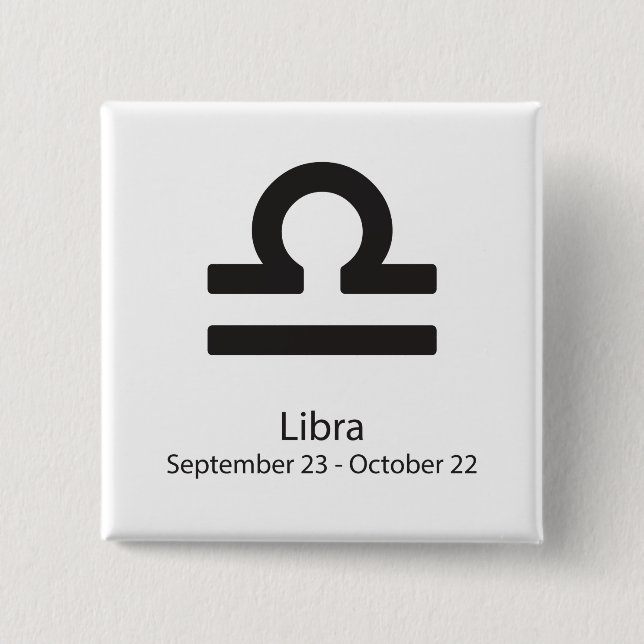 Libra zodiac sign September 23 - October 22 15 Cm Square Badge (Front)