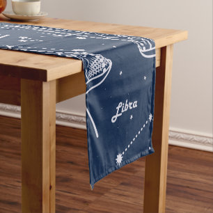 Libra zodiac sign short table runner