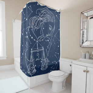 Libra zodiac sign shower curtain