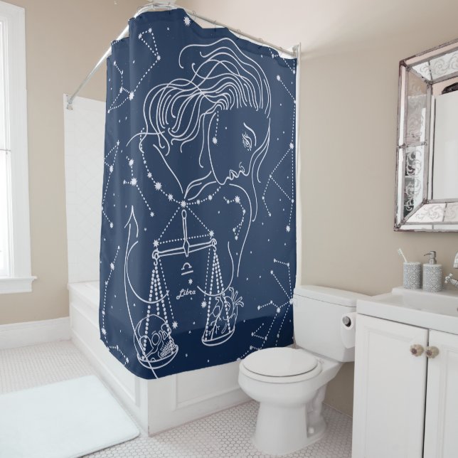Libra zodiac sign shower curtain (In Situ)