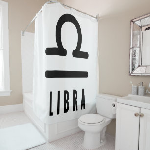 Libra zodiac sign shower curtain