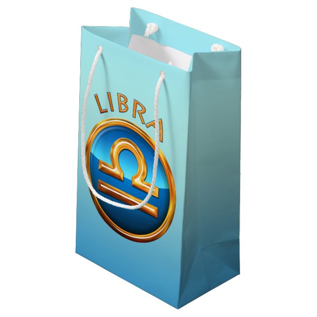 Libra Zodiac Sign Small Gift Bag (Back Angled)