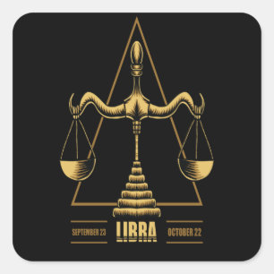 Libra Zodiac Sign Square Sticker