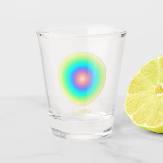 Libra Zodiac Sign Stylish Gradient   Shot Glass (Front)