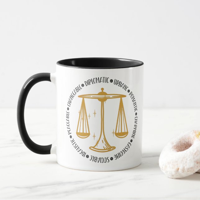 Libra Zodiac Sign: Symbols, Constellation & Info Mug (With Donut)