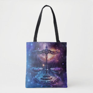 Libra Zodiac Sign Watercolor Design Tote Bag