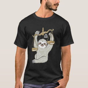 Libra Zodiac Sloth Embracing Harmony Balance T-Shirt