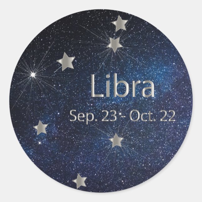Libra - Zodiac Star Sign Classic Round Sticker (Front)