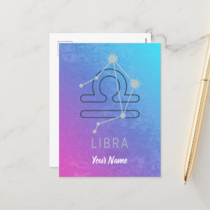 Libra Zodiac Star Sign Horoscope Constellation Holiday Postcard