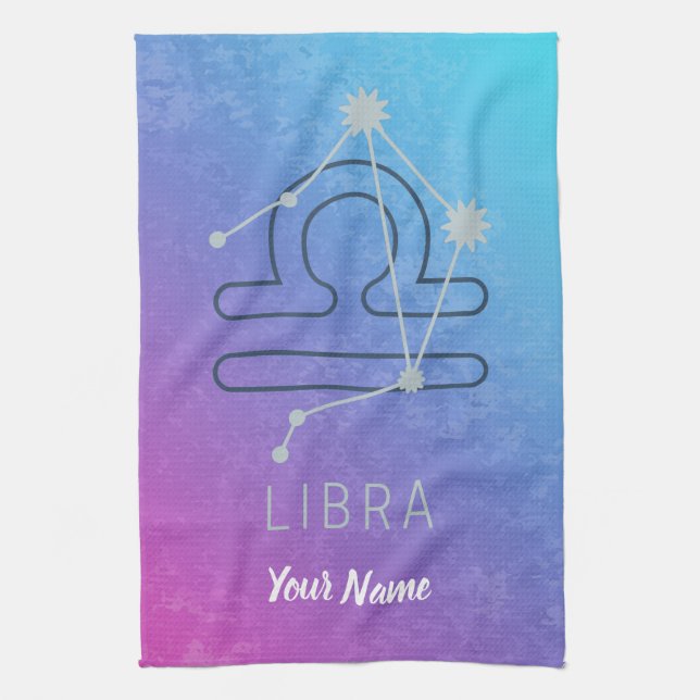 Libra Zodiac Star Sign Horoscope Constellation Tea Towel (Vertical)
