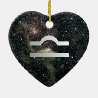 Libra Zodiac Star Sign Universe Birthday Heart Ceramic Tree Decoration