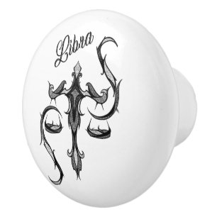 Libra Zodiac Symbol Ceramic Knob