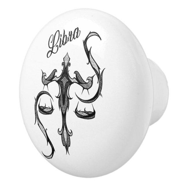 Libra Zodiac Symbol Ceramic Knob (Right)