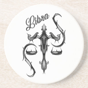 Libra Zodiac Symbol Coaster