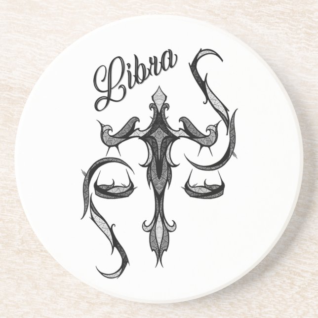 Libra Zodiac Symbol Coaster (Front)