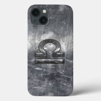 Libra Zodiac Symbol Distressed Industrial Steel