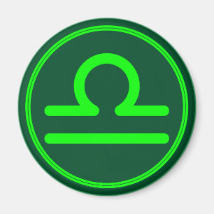 Libra Zodiac Symbol Green Mix Magnet