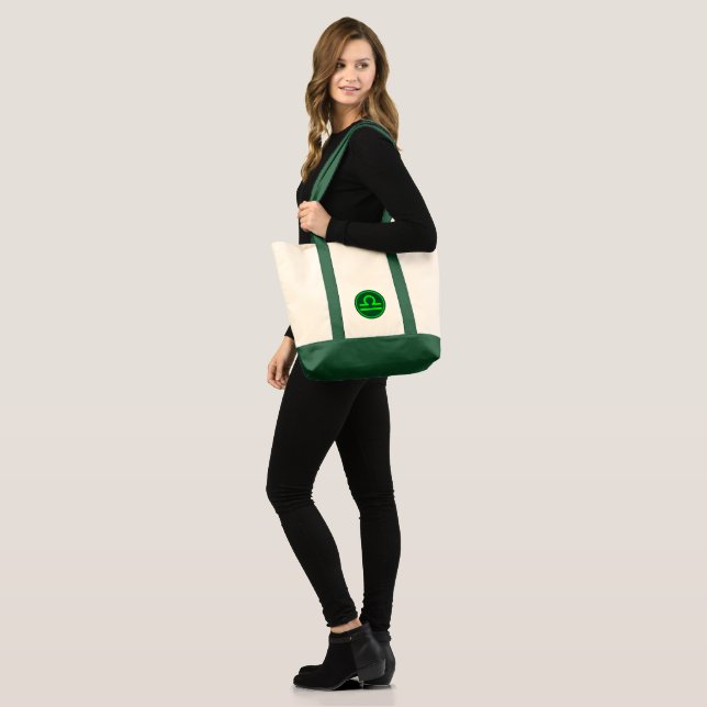 Libra Zodiac Symbol Green Mix Tote Bag (Front (Model))