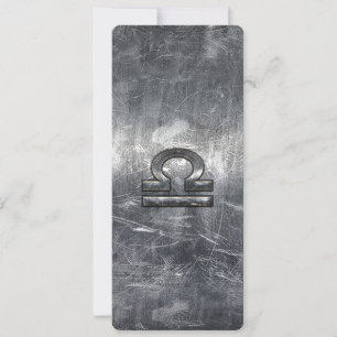 Libra Zodiac Symbol in silver grunge steel style