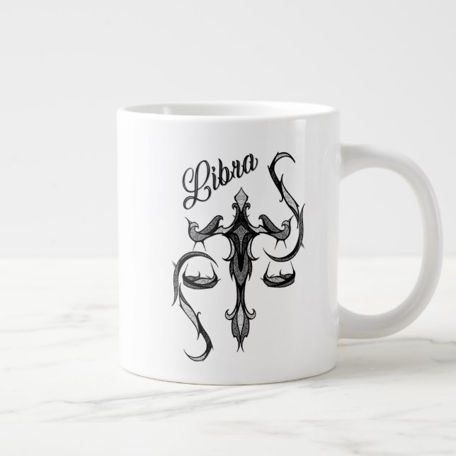 Libra Zodiac Symbol Large Coffee Mug (Right)