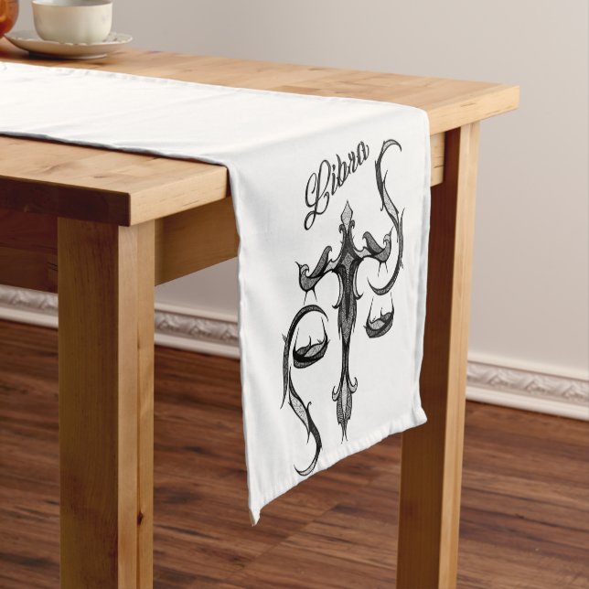 Libra Zodiac Symbol Medium Table Runner (In Situ)