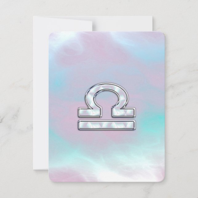 Libra Zodiac Symbol Mother of Pearl Style (Front)