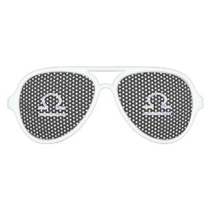 Libra Zodiac Symbol on Carbon Fibre Print Aviator Sunglasses