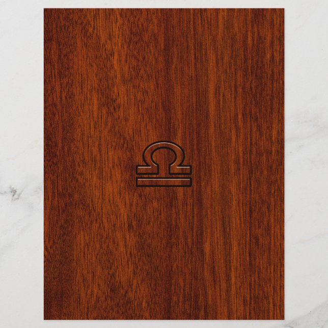 Libra Zodiac Symbol on Mahogany (Front)