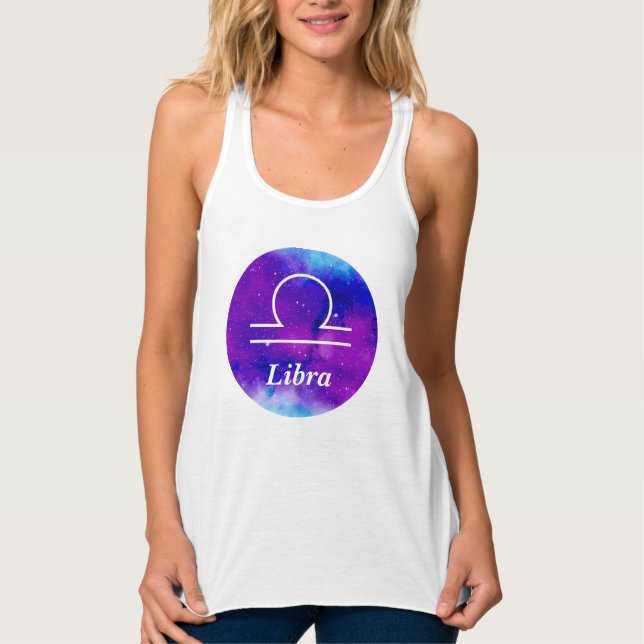 Libra Zodiac Symbol Space Nebula Singlet (Front)