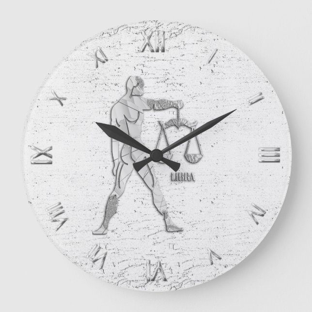 Libra Zodiac Symbol Wall Clock (Front)