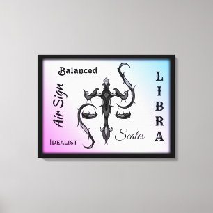 Libra Zodiac Symbol Wrapped Canvas