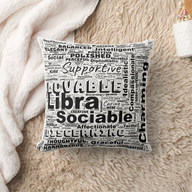 Libra Zodiac Word Cloud Inspiration  Cushion (Blanket)