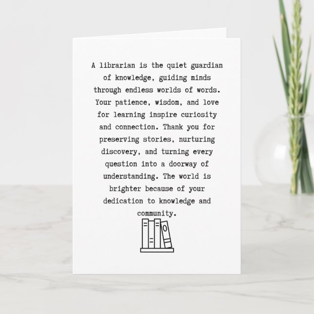 Librarian appreciation  card (Front)