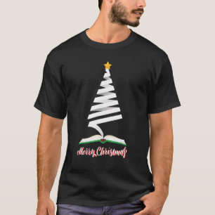 Librarian Book  Books Christmas Tree Merry Bookmas T-Shirt