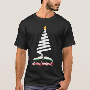 Librarian Book  Books Christmas Tree Merry Bookmas T-Shirt