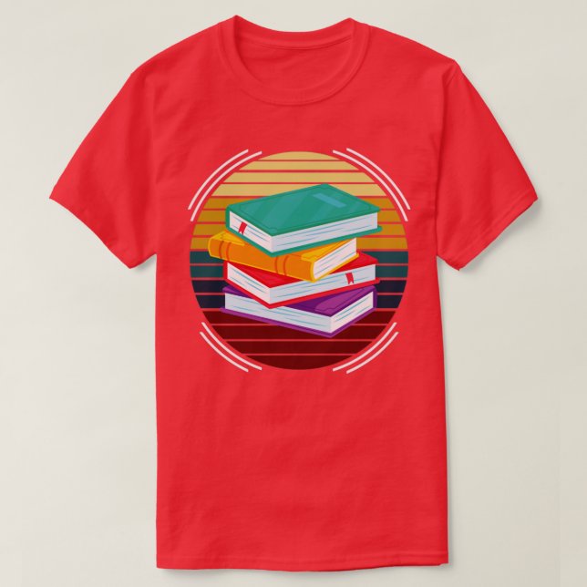 Librarian Book Gift Retro Reading T-Shirt (Design Front)