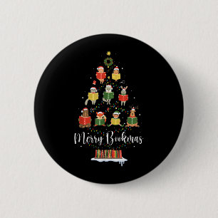 Librarian Book Lover Books Christmas Tree Merry Bo 6 Cm Round Badge
