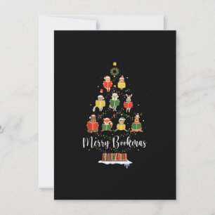 Librarian Book Lover Books Christmas Tree Merry Bo Invitation