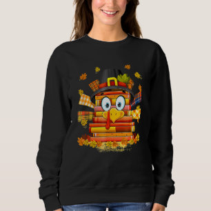 Librarian Book Reader Turkey Thanksgiving Autumn 2 Sweatshirt