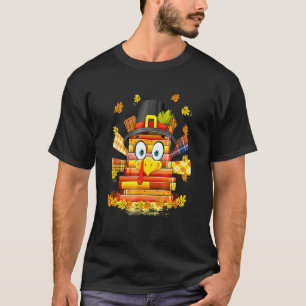 Librarian Book  Reader  Turkey Thanksgiving Autumn T-Shirt