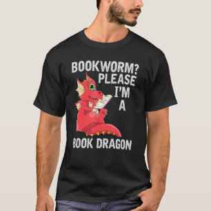 Librarian Book Reading Bookworm  Book Dragon T-Shirt