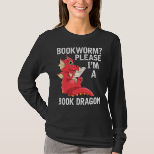 Librarian Book Reading Bookworm Book Dragon T-Shirt