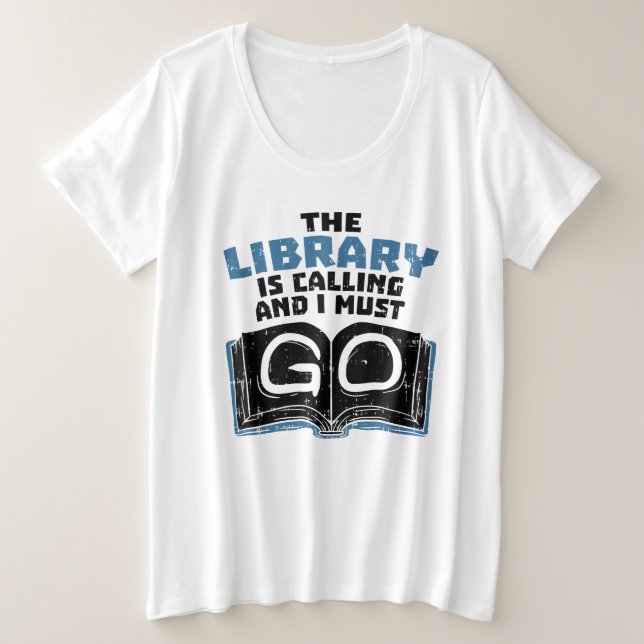 Librarian Books Reading Plus Size T-Shirt (Design Front)